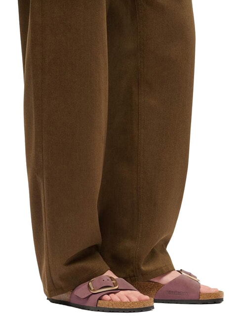 MADRID BIG BUCKLE sandales en cuir poivre - Chaussures Femme