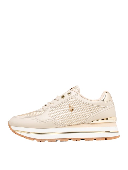 RYTA Baskets beige dor&eacute; - Chaussures Femme