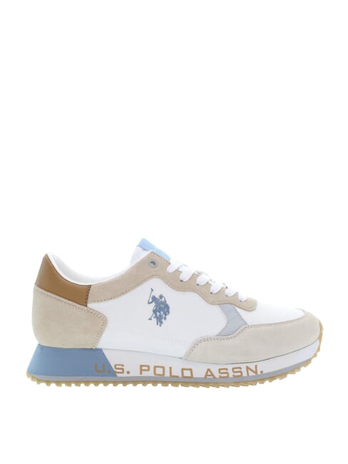 CLEEF Baskets en cuir mixte blanc-beige clair - Chaussures Homme