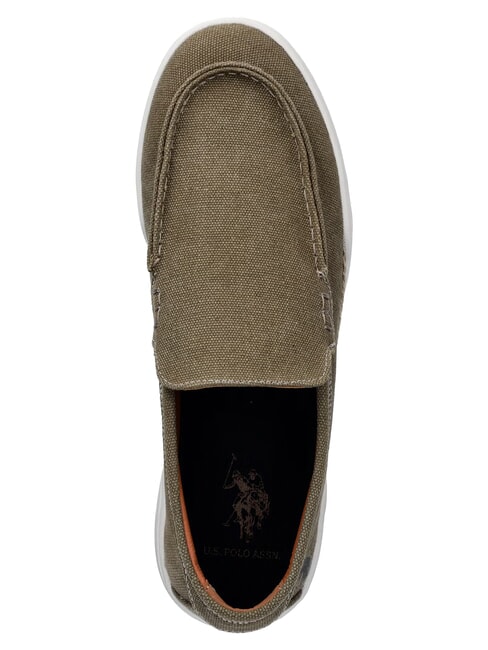 ALONSO mocassins en toile olive fonc&eacute; - Chaussures Homme
