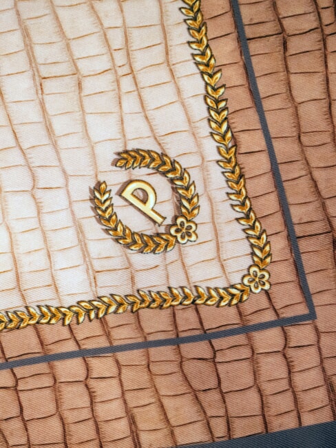 CROCO LOGO Foulard brun crocus - &Eacute;charpes