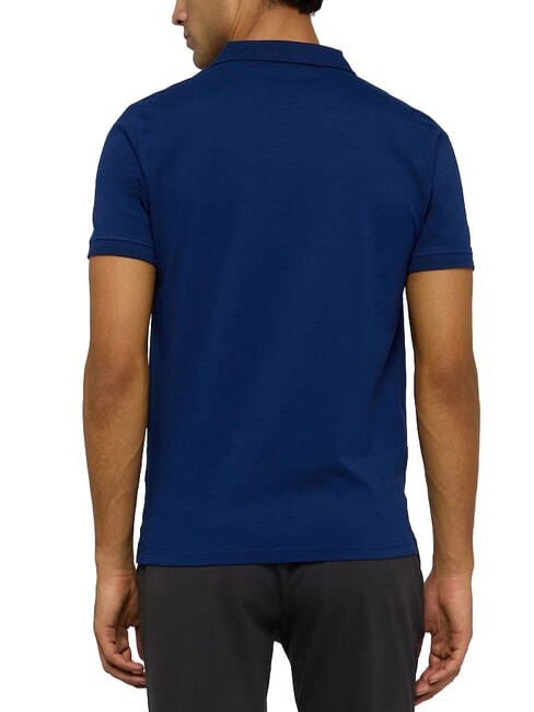 SLIM PIQUET polo &agrave; manches courtes bleu marine - chemise polo