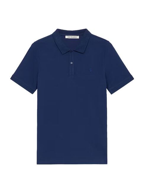 SLIM PIQUET polo &agrave; manches courtes bleu marine - chemise polo