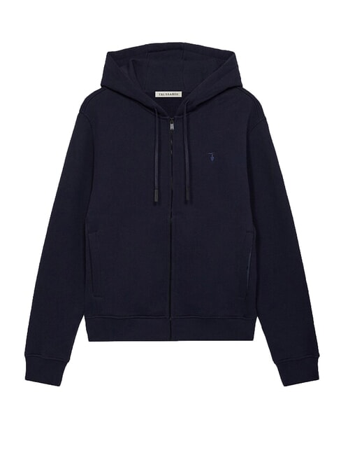 JERSEY Sweat-shirt &agrave; fermeture &eacute;clair int&eacute;grale bleu marine - Pulls molletonn&eacute;s