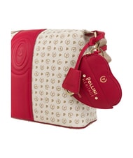 POLLINI HERITAGE sac bandouli&egrave;re ivoire rouge - Sacs pour Femme - 5