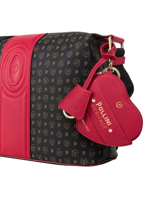 HERITAGE sac bandouli&egrave;re noir rouge - Sacs pour Femme