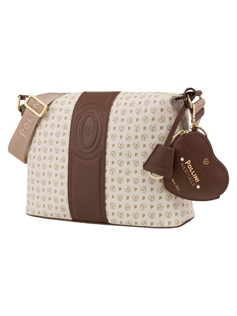 HERITAGE sac bandouli&egrave;re ivoire brun - Sacs pour Femme