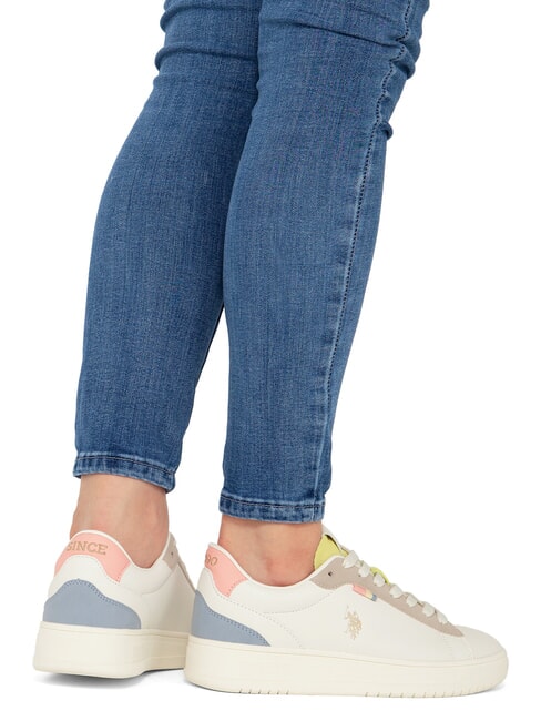 KOSMO Baskets pour femmes blanc cass&eacute; bleu clair - Chaussures Femme