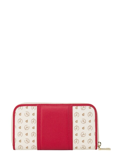 HERITAGE Grand portefeuille zipp&eacute; ivoire rouge - Portefeuilles Femme