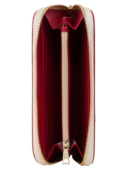 HERITAGE Grand portefeuille zipp&eacute; ivoire rouge - Portefeuilles Femme