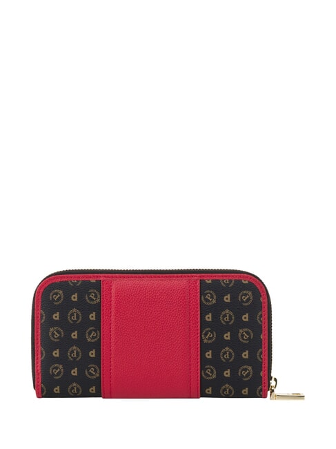 HERITAGE Grand portefeuille zipp&eacute; noir rouge - Portefeuilles Femme