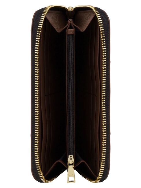 HERITAGE Grand portefeuille zipp&eacute; brun noir - Portefeuilles Femme