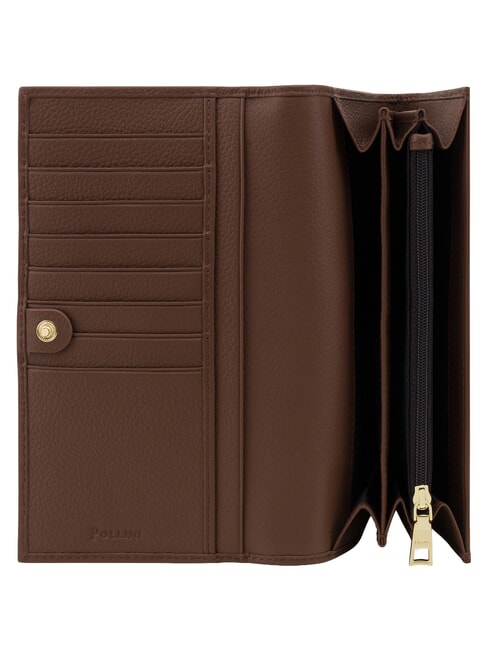 HERITAGE Grand portefeuille avec porte-cartes brun noir - Portefeuilles Femme