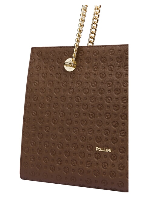 HERITAGE sac cabas bandouli&egrave;re en cuir marron / cr&egrave;me - Sacs pour Femme