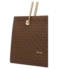 POLLINI HERITAGE sac cabas bandouli&egrave;re en cuir marron / cr&egrave;me - Sacs pour Femme - 5