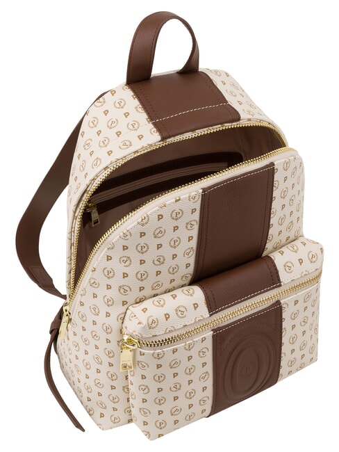 HERITAGE Sac &agrave; dos avec poche avant et anneau porte-cl&eacute;s ivoire brun - Sacs pour Femme