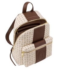 POLLINI HERITAGE Sac &agrave; dos avec poche avant et anneau porte-cl&eacute;s ivoire brun - Sacs pour Femme - 4