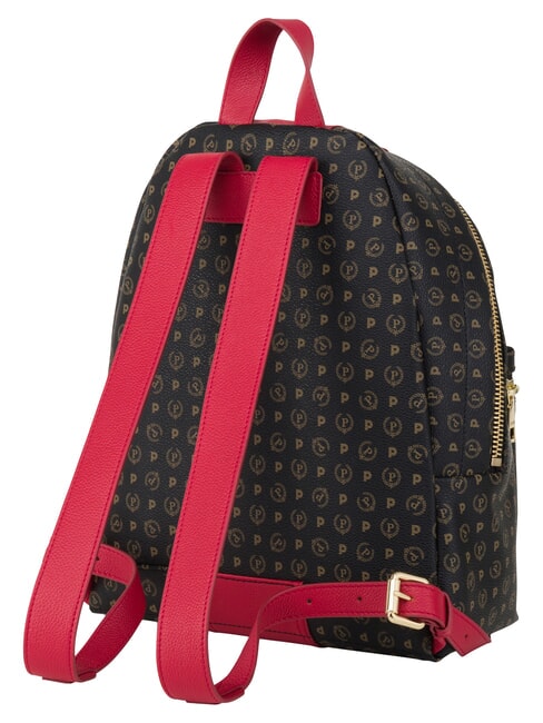 HERITAGE Sac &agrave; dos avec poche avant et anneau porte-cl&eacute;s noir rouge - Sacs pour Femme