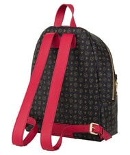 POLLINI HERITAGE Sac &agrave; dos avec poche avant et anneau porte-cl&eacute;s noir rouge - Sacs pour Femme - 3