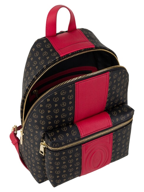 HERITAGE Sac &agrave; dos avec poche avant et anneau porte-cl&eacute;s noir rouge - Sacs pour Femme