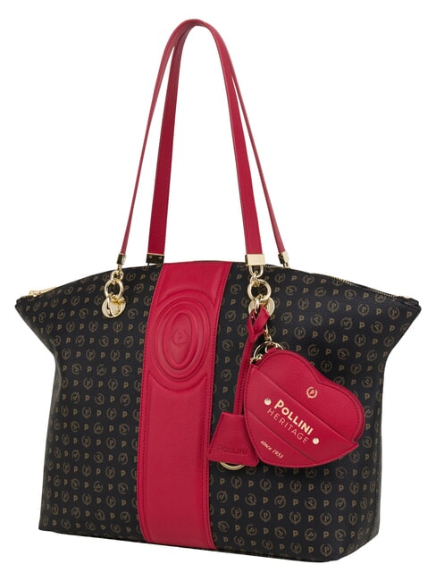 HERITAGE Sac cabas bandouli&egrave;re, avec porte-cl&eacute;s noir rouge - Sacs pour Femme