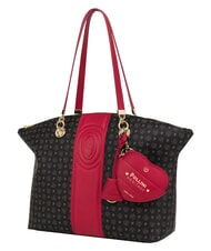 POLLINI HERITAGE Sac cabas bandouli&egrave;re, avec porte-cl&eacute;s noir rouge - Sacs pour Femme - 2