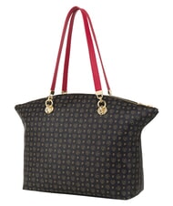 POLLINI HERITAGE Sac cabas bandouli&egrave;re, avec porte-cl&eacute;s noir rouge - Sacs pour Femme - 3