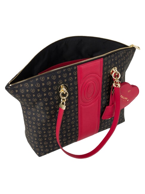 HERITAGE Sac cabas bandouli&egrave;re, avec porte-cl&eacute;s noir rouge - Sacs pour Femme