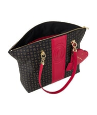 POLLINI HERITAGE Sac cabas bandouli&egrave;re, avec porte-cl&eacute;s noir rouge - Sacs pour Femme - 5