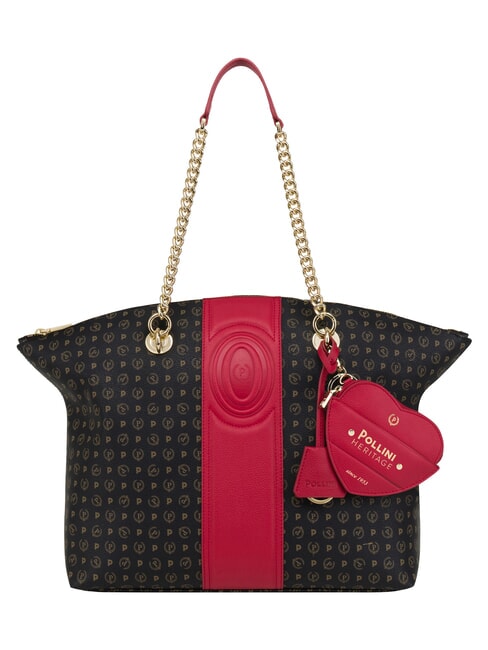 HERITAGE Sac cabas bandouli&egrave;re, avec porte-cl&eacute;s noir rouge - Sacs pour Femme