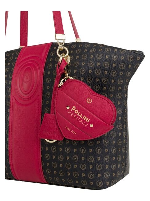 HERITAGE Sac cabas bandouli&egrave;re, avec porte-cl&eacute;s noir rouge - Sacs pour Femme
