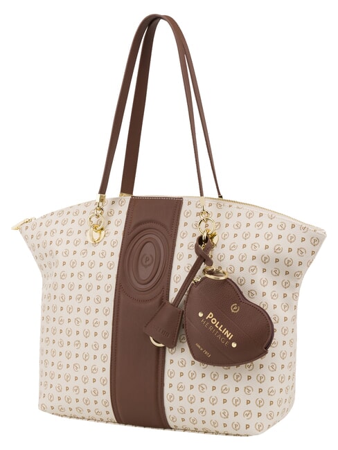 HERITAGE Sac cabas bandouli&egrave;re, avec porte-cl&eacute;s ivoire brun - Sacs pour Femme