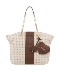 POLLINI HERITAGE Sac cabas bandouli&egrave;re, avec porte-cl&eacute;s ivoire brun - Sacs pour Femme - 5