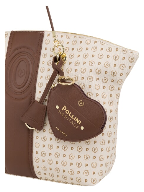 HERITAGE Sac cabas bandouli&egrave;re, avec porte-cl&eacute;s ivoire brun - Sacs pour Femme