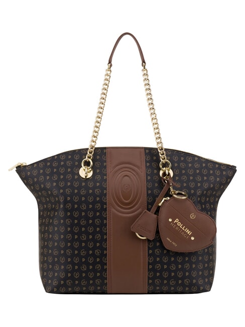 HERITAGE Sac cabas bandouli&egrave;re, avec porte-cl&eacute;s brun noir - Sacs pour Femme