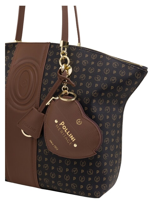 HERITAGE Sac cabas bandouli&egrave;re, avec porte-cl&eacute;s brun noir - Sacs pour Femme