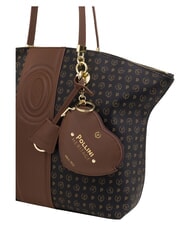 POLLINI HERITAGE Sac cabas bandouli&egrave;re, avec porte-cl&eacute;s brun noir - Sacs pour Femme - 6