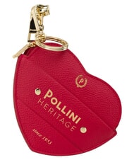 POLLINI HERITAGE Sac &agrave; dos avec poche avant et anneau porte-cl&eacute;s ivoire rouge - Sacs pour Femme - 5