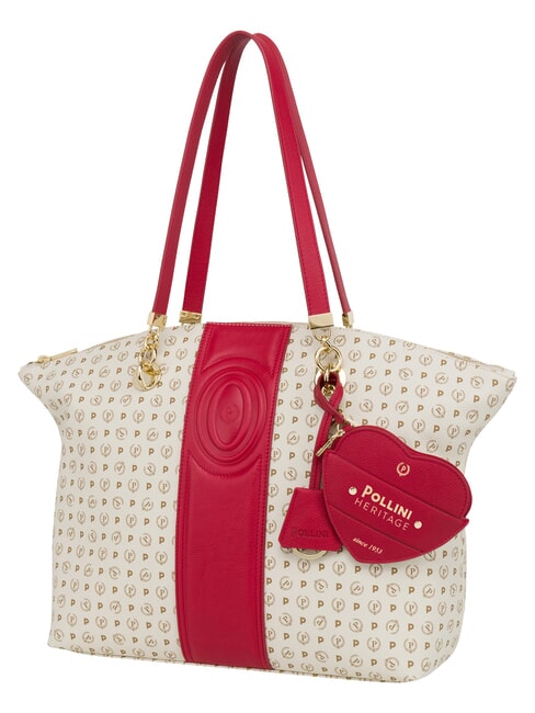 HERITAGE Sac cabas bandouli&egrave;re, avec porte-cl&eacute;s ivoire rouge - Sacs pour Femme