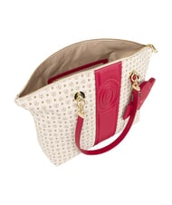 POLLINI HERITAGE Sac cabas bandouli&egrave;re, avec porte-cl&eacute;s ivoire rouge - Sacs pour Femme - 4