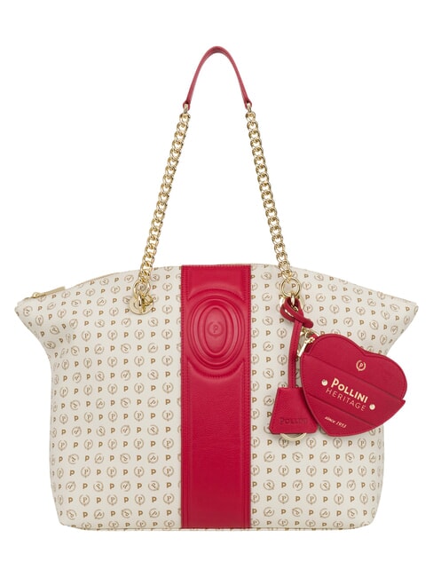 HERITAGE Sac cabas bandouli&egrave;re, avec porte-cl&eacute;s ivoire rouge - Sacs pour Femme