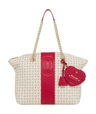 POLLINI HERITAGE Sac cabas bandouli&egrave;re, avec porte-cl&eacute;s ivoire rouge - Sacs pour Femme - 5