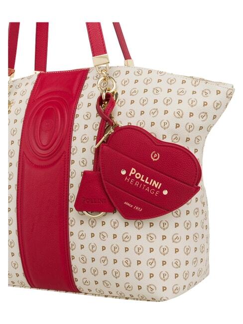 HERITAGE Sac cabas bandouli&egrave;re, avec porte-cl&eacute;s ivoire rouge - Sacs pour Femme