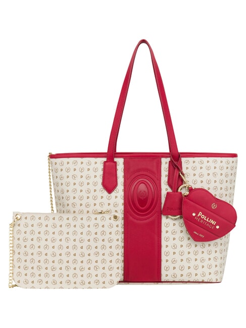 HERITAGE Sac cabas bandouli&egrave;re, avec trousse de toilette ivoire rouge - Sacs pour Femme