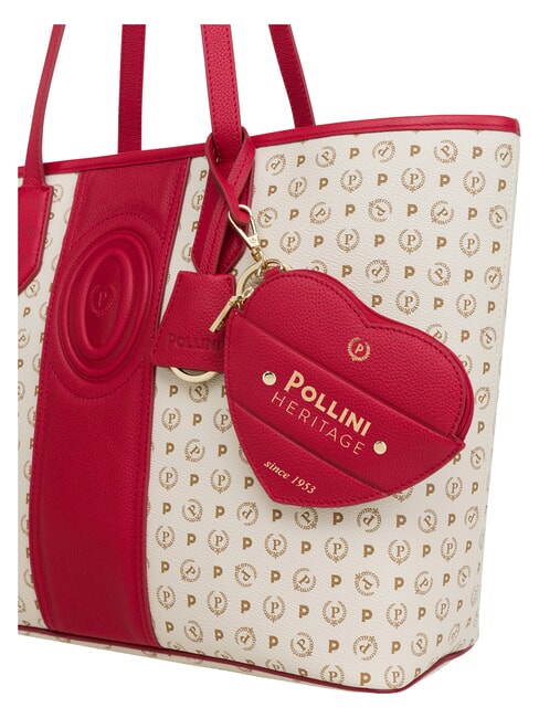 HERITAGE Sac cabas bandouli&egrave;re, avec trousse de toilette ivoire rouge - Sacs pour Femme