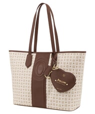 POLLINI HERITAGE Sac cabas bandouli&egrave;re, avec trousse de toilette ivoire brun - Sacs pour Femme - 2