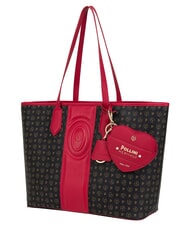 POLLINI HERITAGE Sac cabas bandouli&egrave;re, avec trousse de toilette noir rouge - Sacs pour Femme - 2