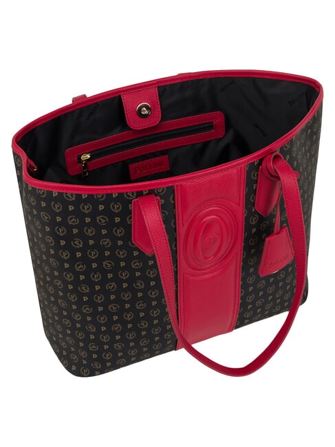 HERITAGE Sac cabas bandouli&egrave;re, avec trousse de toilette noir rouge - Sacs pour Femme