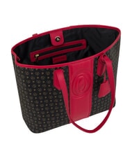 POLLINI HERITAGE Sac cabas bandouli&egrave;re, avec trousse de toilette noir rouge - Sacs pour Femme - 4