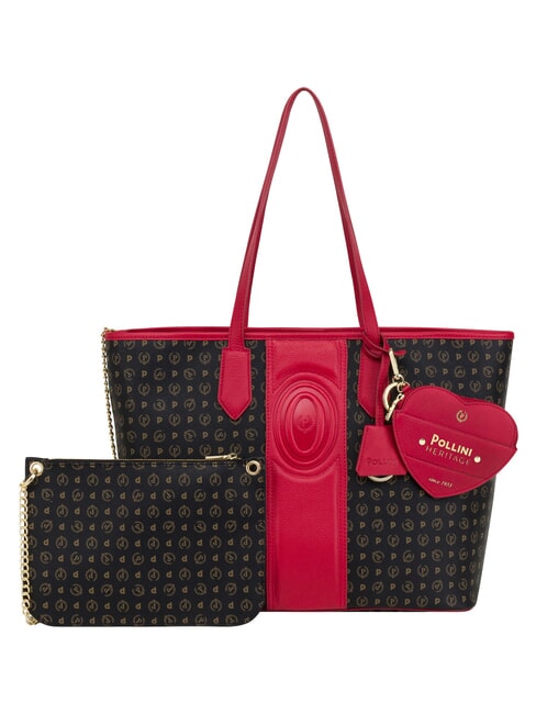 HERITAGE Sac cabas bandouli&egrave;re, avec trousse de toilette noir rouge - Sacs pour Femme
